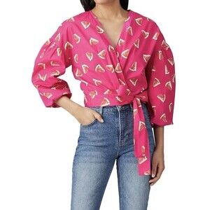 COLOR ME COURTNEY Emily‎ Melon Wrap Top SIZE MEDIUM